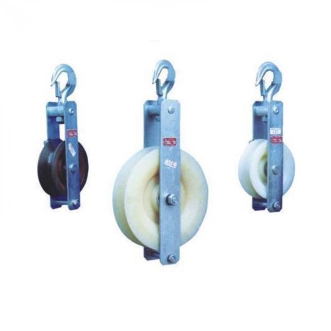 Light Weight 10KN Nylon Single Sheave Stringing Block, Hook And Clevis Style 2