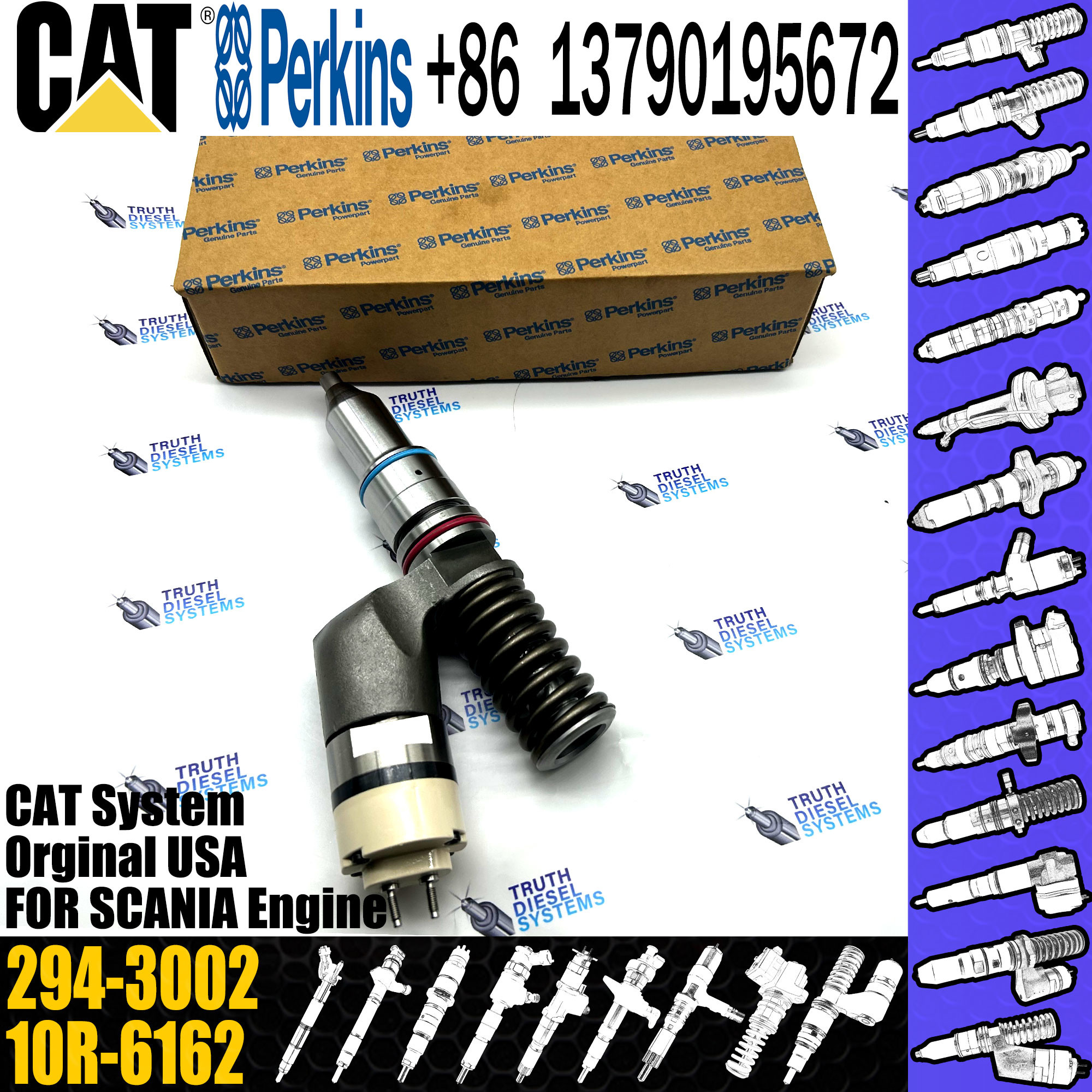 CAT C11 C13 injector for Excavator 345C 345D 349D 249-0708 249-0713 250-1309 253-0608 292-3666 294-3002