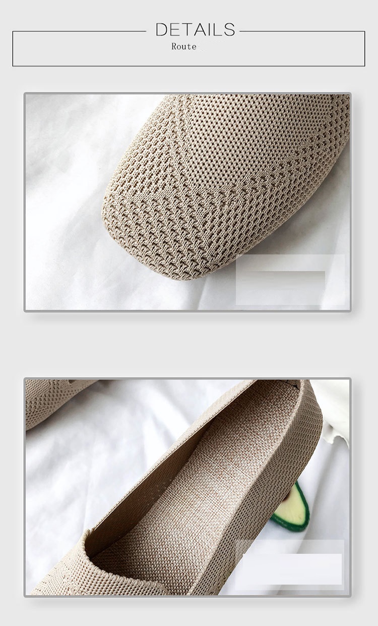 Wholesale Solid Color Thin Section Breathable Flat Shoes Women's New Soft Sole Woven Shoes