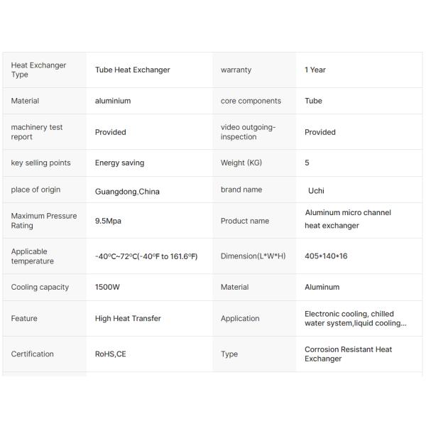 Refrigerator Parallel Flow Microchannel Heat Exchanger Condenser