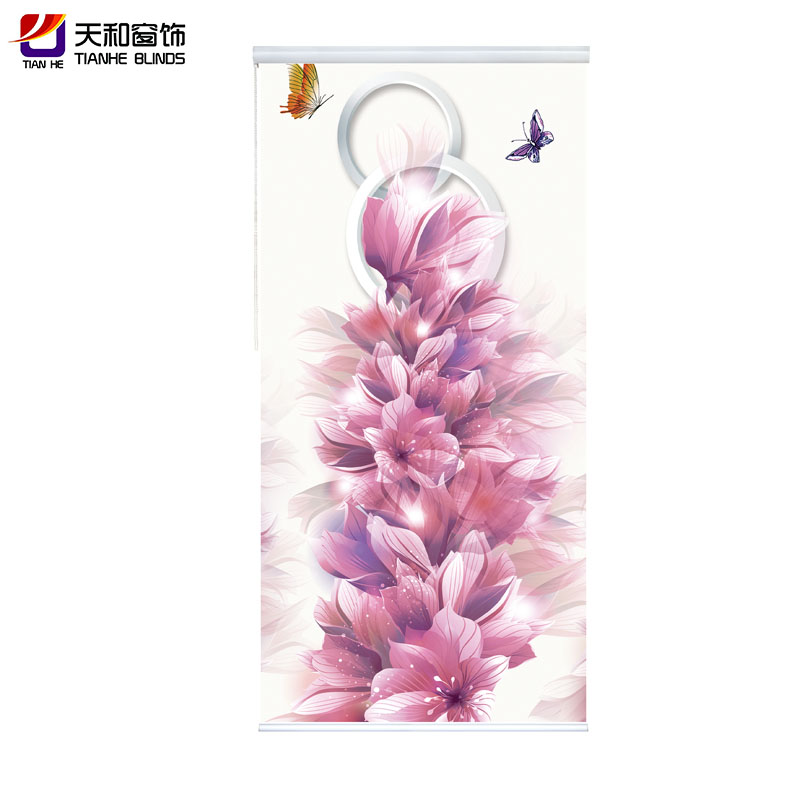 home curtain 3D printed window blinds with FR functional Latest design for living room
