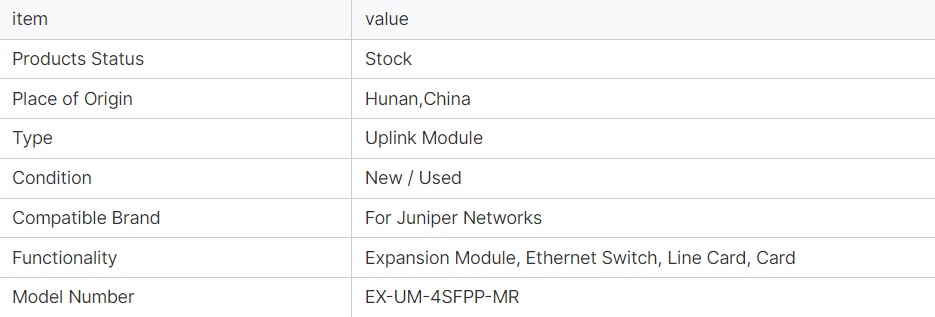 EX-UM-4SFPP-MR Juniper EX4300 4 Port 10G SFP+/4 Port 1G SFP Uplink Module