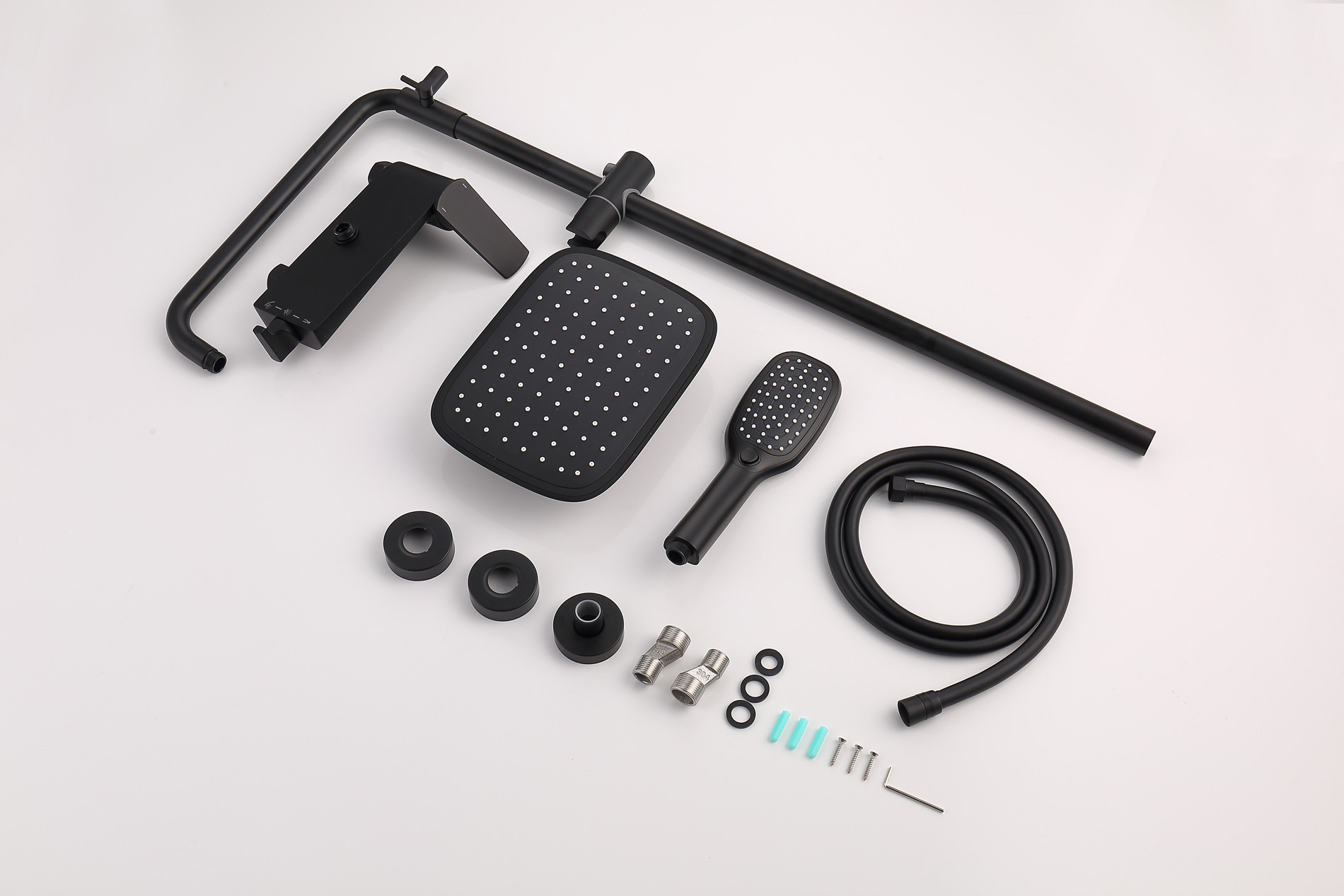 Brass Matte Black Shower Faucet Set Chrome Nickle Surface finishing