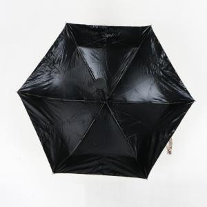 Quality Ultra Compact Five Fold Umbrella 190T Pongee With Black Uv Coating Inside for sale