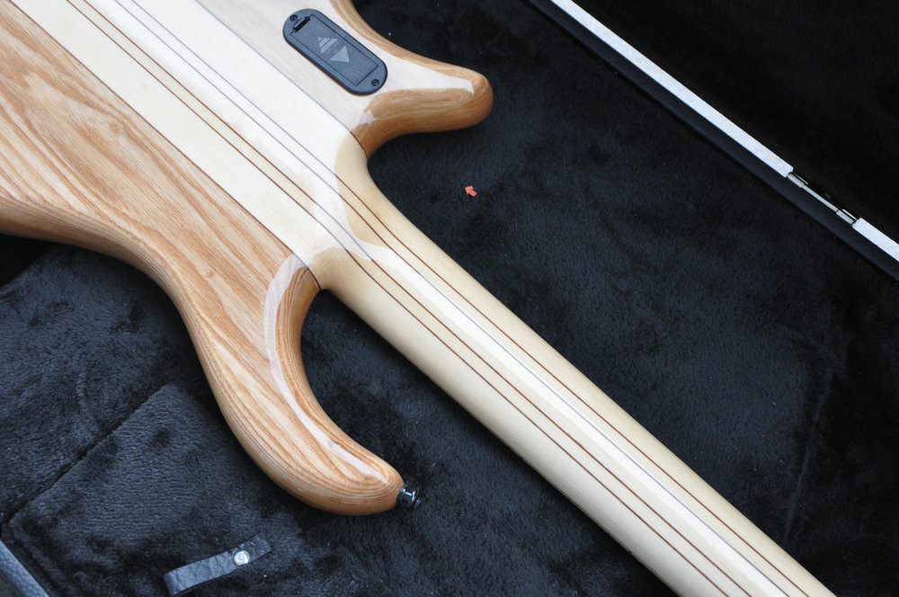 5 string custom bass guitar fanned frets electric bass guitar neck through body