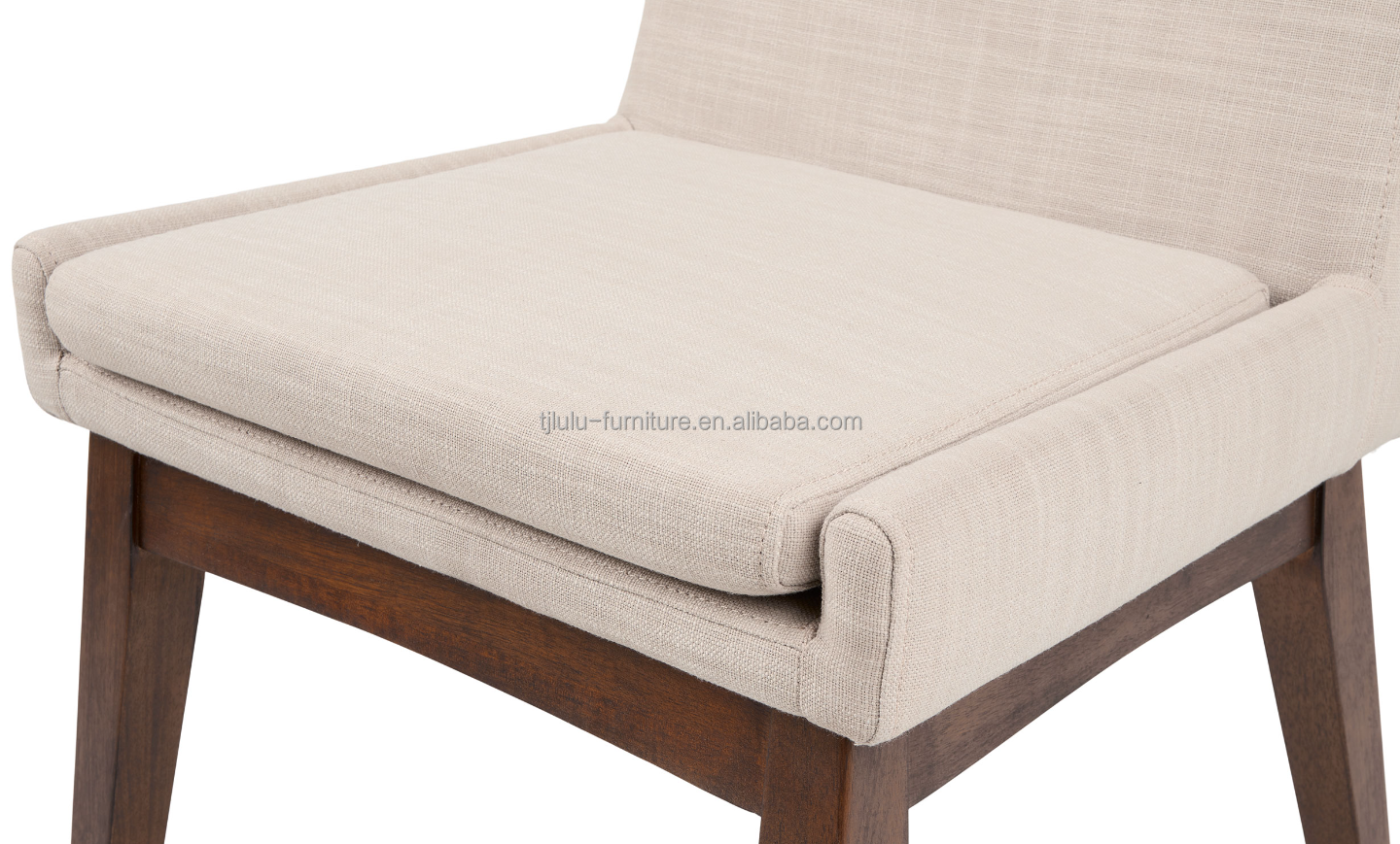 Mail Packing Nordic Modern Wood Structure Fabric Dining Chair For Restaurant Hotel Rubber Wood Frame