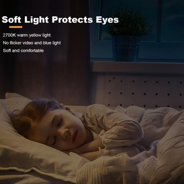 0.3W 500mAh Amber Plug In Smart Motion Sensor Night Light With Adjustable Brightness