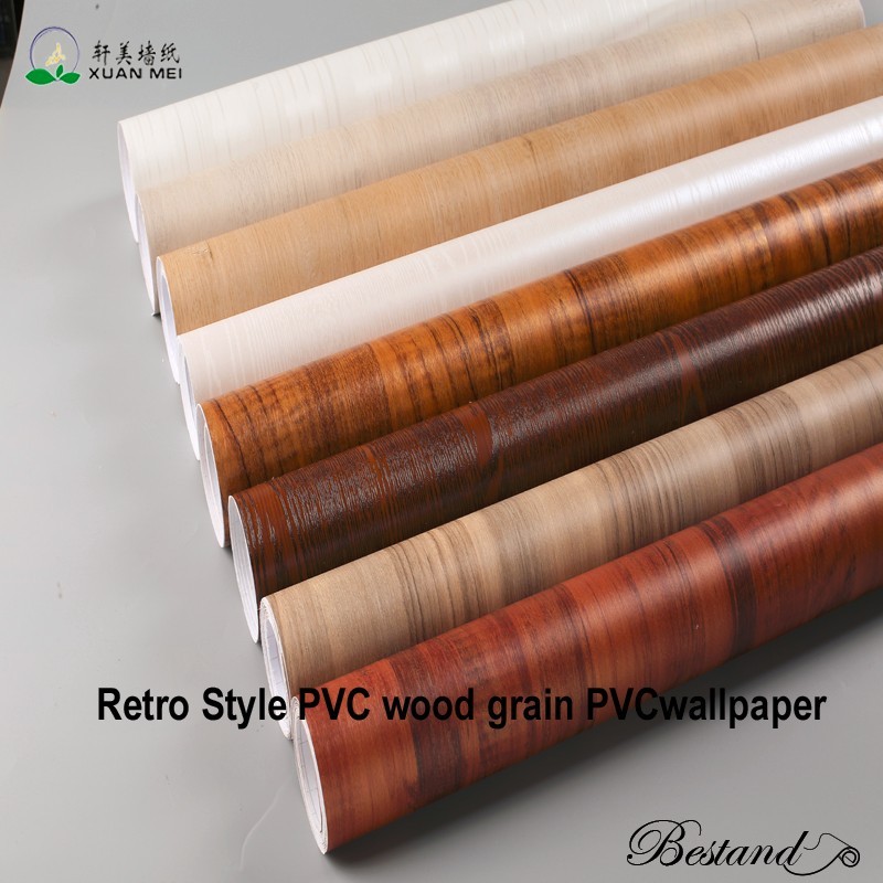 Self-Adhesive High Glossy Wood Grain Film PVC Decorative Film for Furniture Renovation