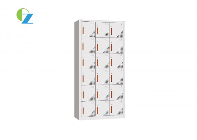 Multiple Steel Office Lockers Cabinet Customized Color 18 Door