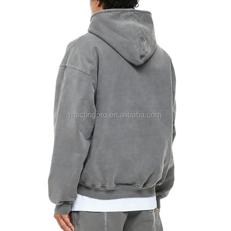 Breathable Custom Logo Men's 100% Cotton Hoodie French Terry Zipper Up Oversized