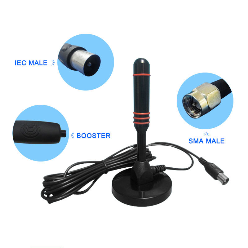 Connect Type F/IEC Car Satellite TV Antenna for HDTV Television Magnetic Base Included