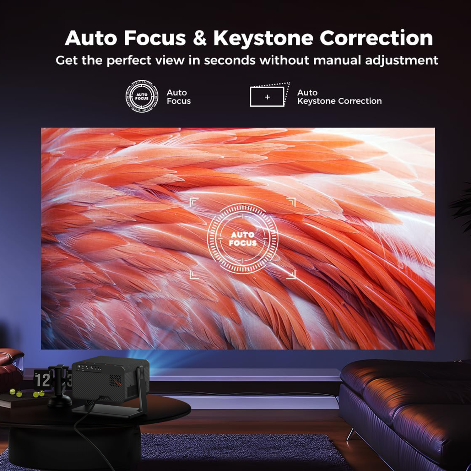 H3 Dark Gray Full HD Smart Projector Dust Free High Brightness Android Home Projector