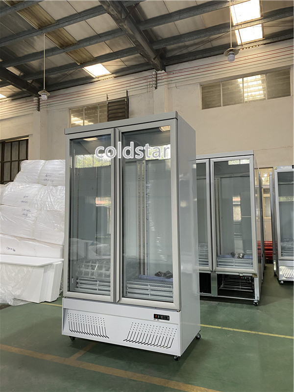Commercial Beverage Display Fridge Vertical Showcase Single Door Upright Cooler