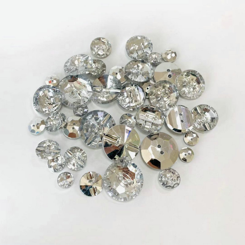 Free sample multi colors plastic acrylic material crystal buttons