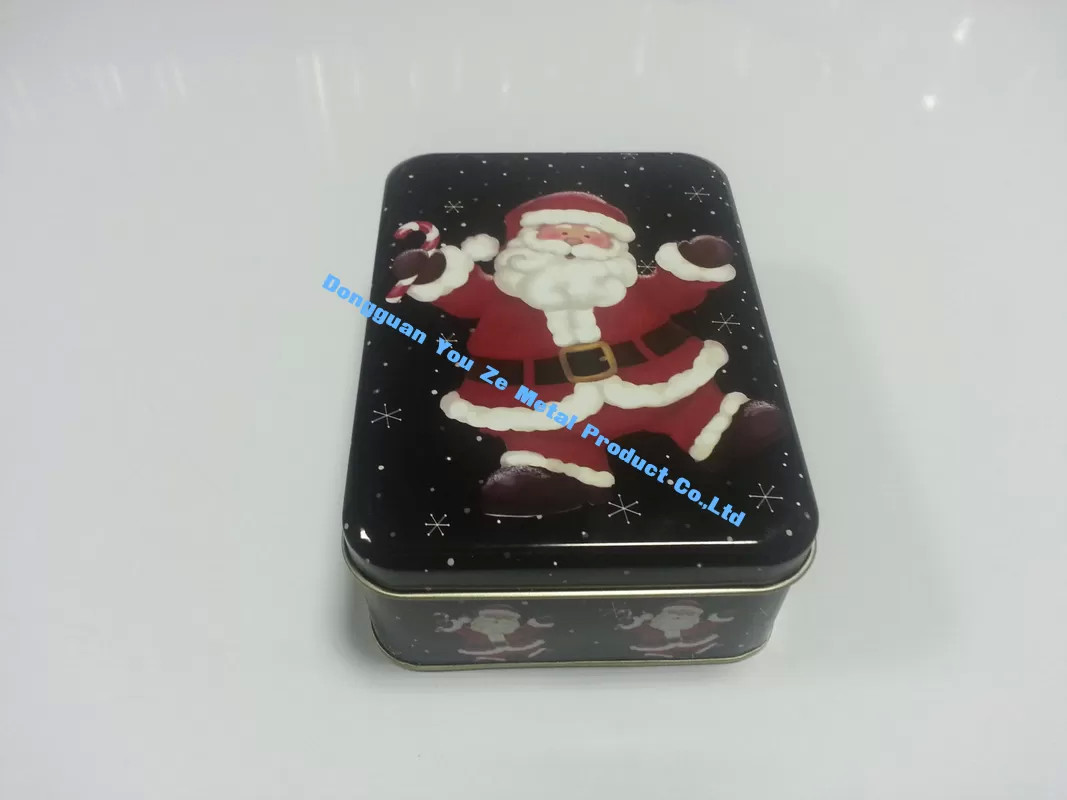 0.23mm Christmas Cookie Tin Food Grade Gift Tins Wholesale Metal Cans with Lids Rectangular Tin