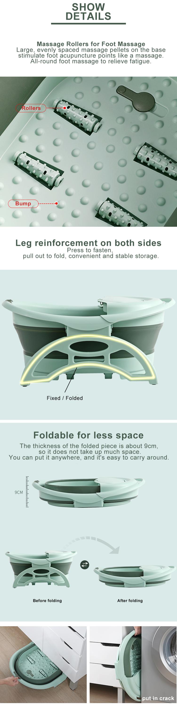 1KG Plastic Collapsible Foot Tub Folding Barrel With Cover
