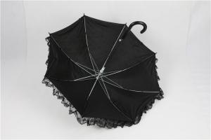 Quality Black Bridal Lace Ladies Windproof Umbrella Fiberglass Frame Custom Colors for sale