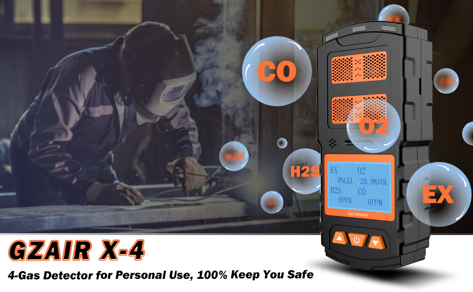 4 Gas Multigas Detector Monitor Combustible Oxygen Hydrogen Sulfide & CO