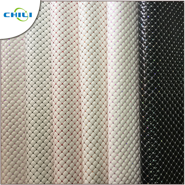 Colorful Vegan Leather Fabric , Stretch Leather Fabric Glossy Resists Mold