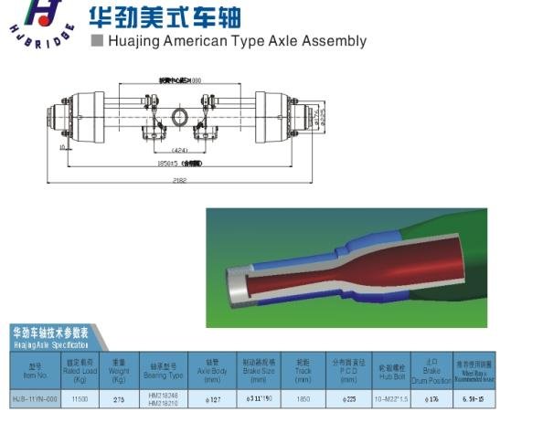 10 hole american type cast axles