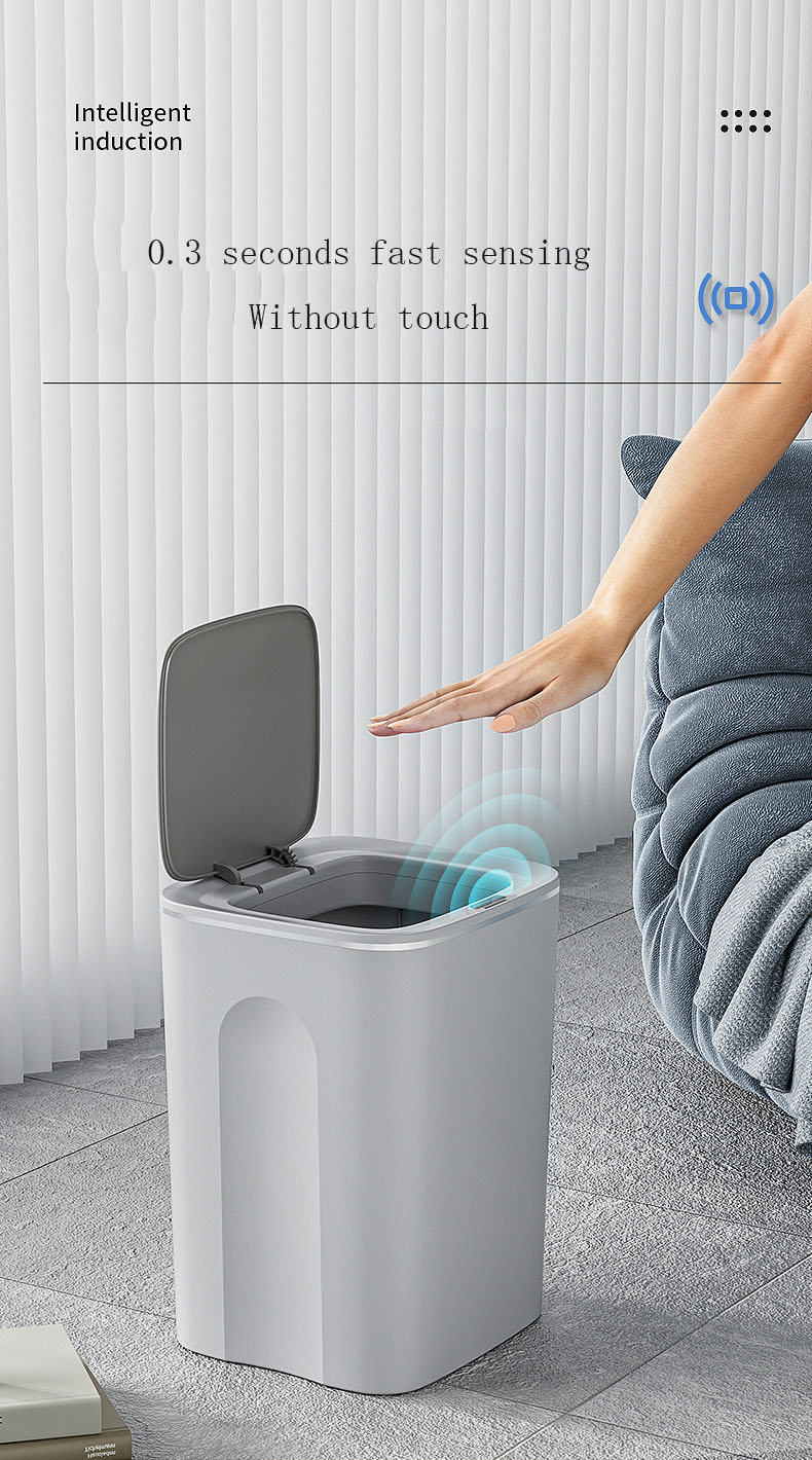Household Bedroom Bathroom Kitchen Closed Bit Electronic Motion Sensing Intelligent Garbage Can
