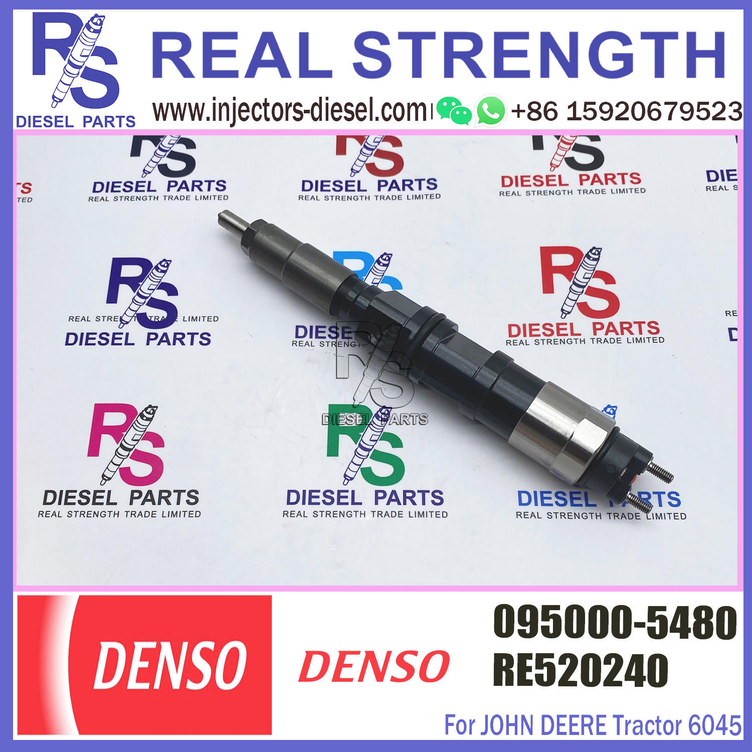 Diesel Fuel Common Rail Injector 095000-5480 Tractor 6045 RE520240 RE520333