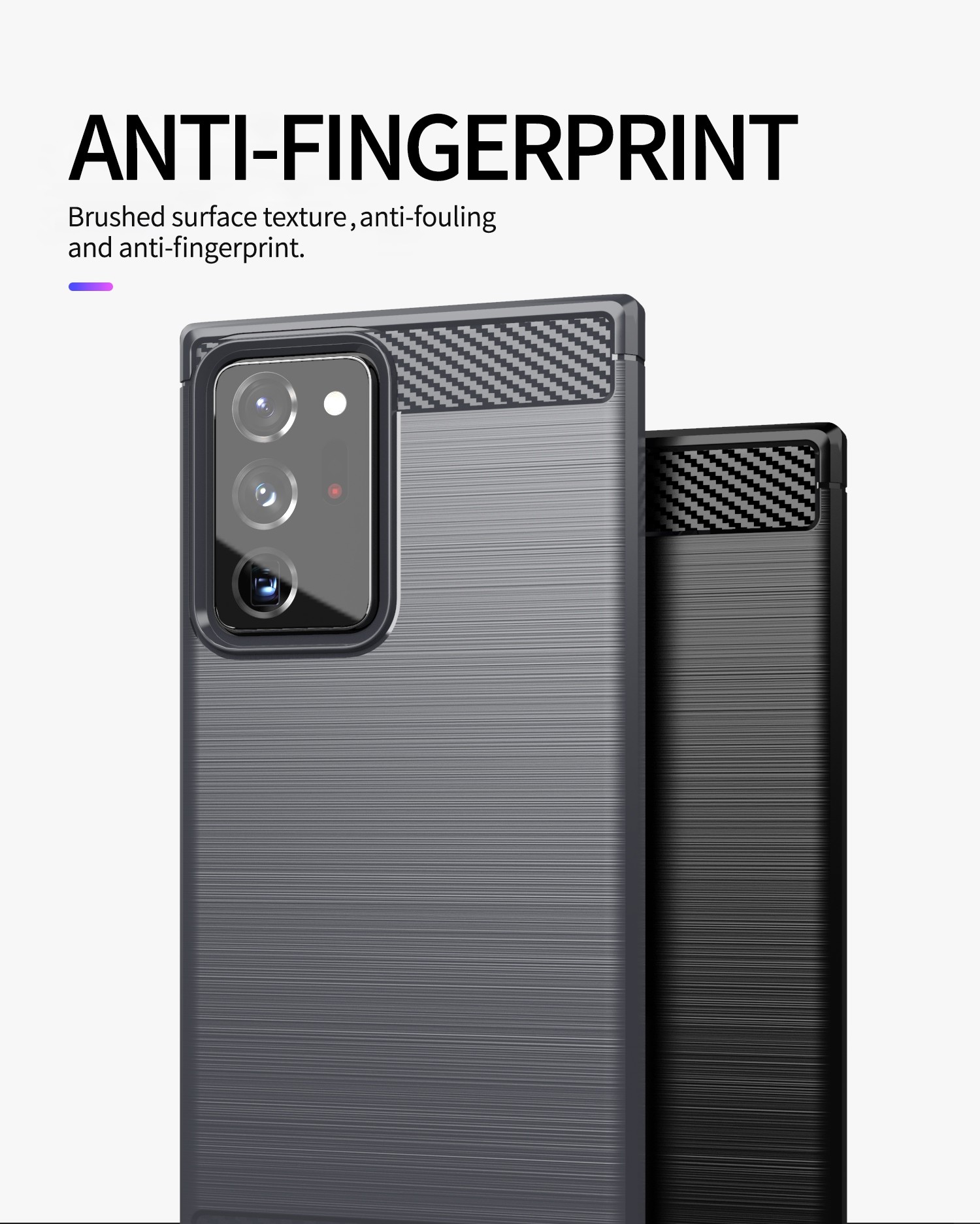 Luxury Shockproof Phone Cases Carbon Fiber TPU Back Cover Anti Slip