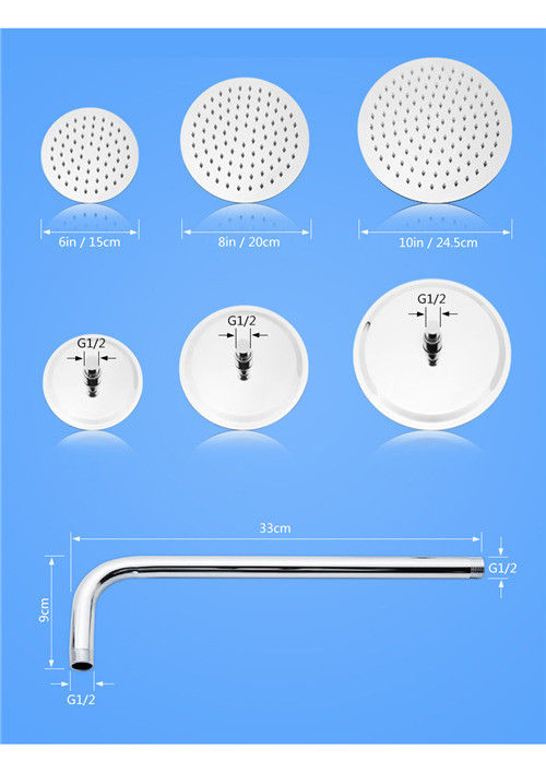 5 Functional Modes Rainfall Shower Head With Handheld Shower Hose Length 146cm