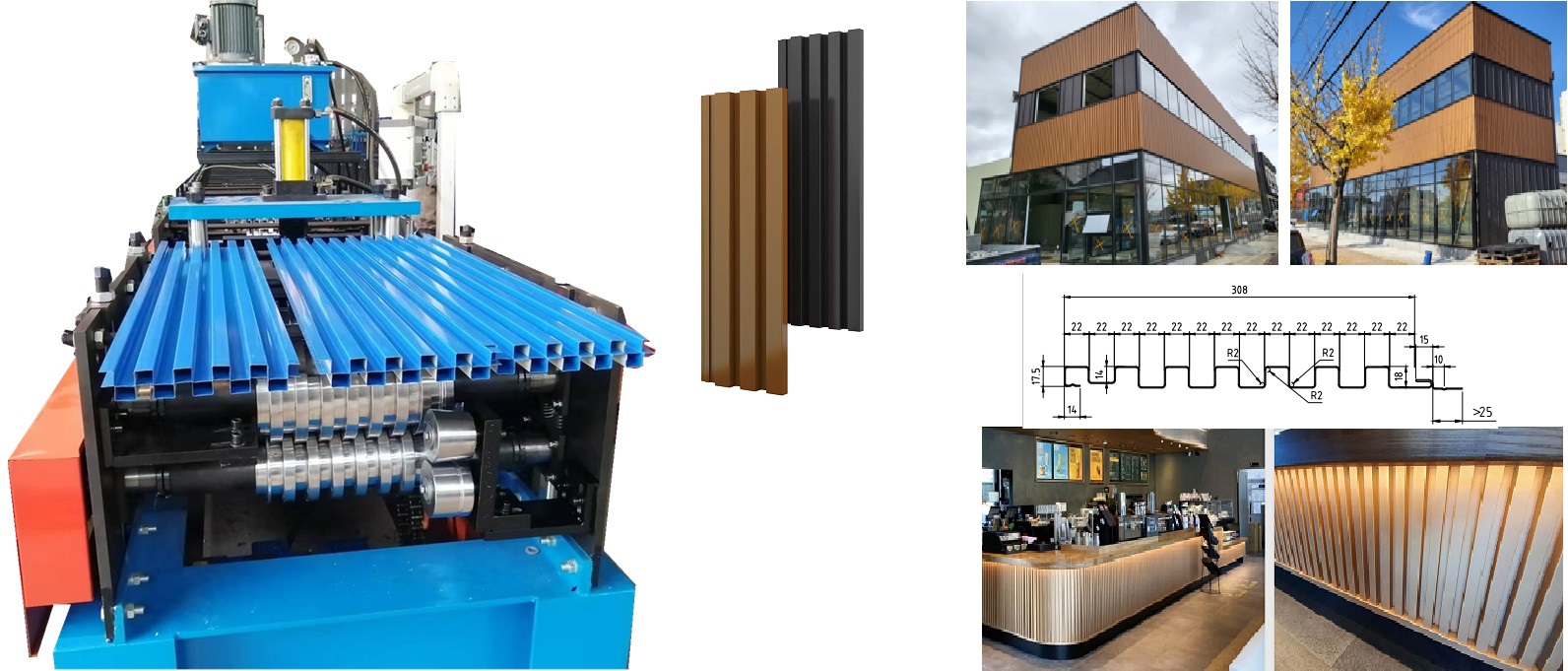Wall cladding panel rolling forming machine