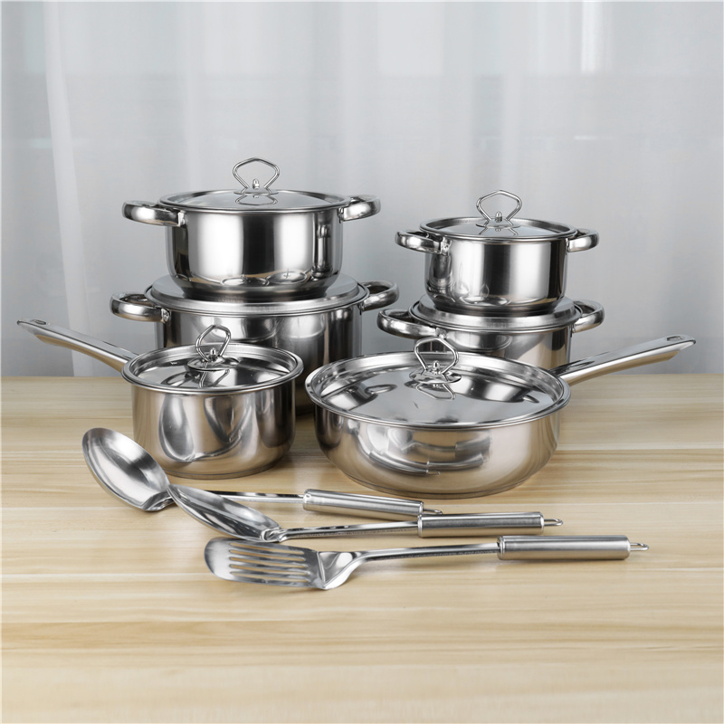 15pcs Home Hotel Restaurant Caterers Stainless Steel Saucepan Set