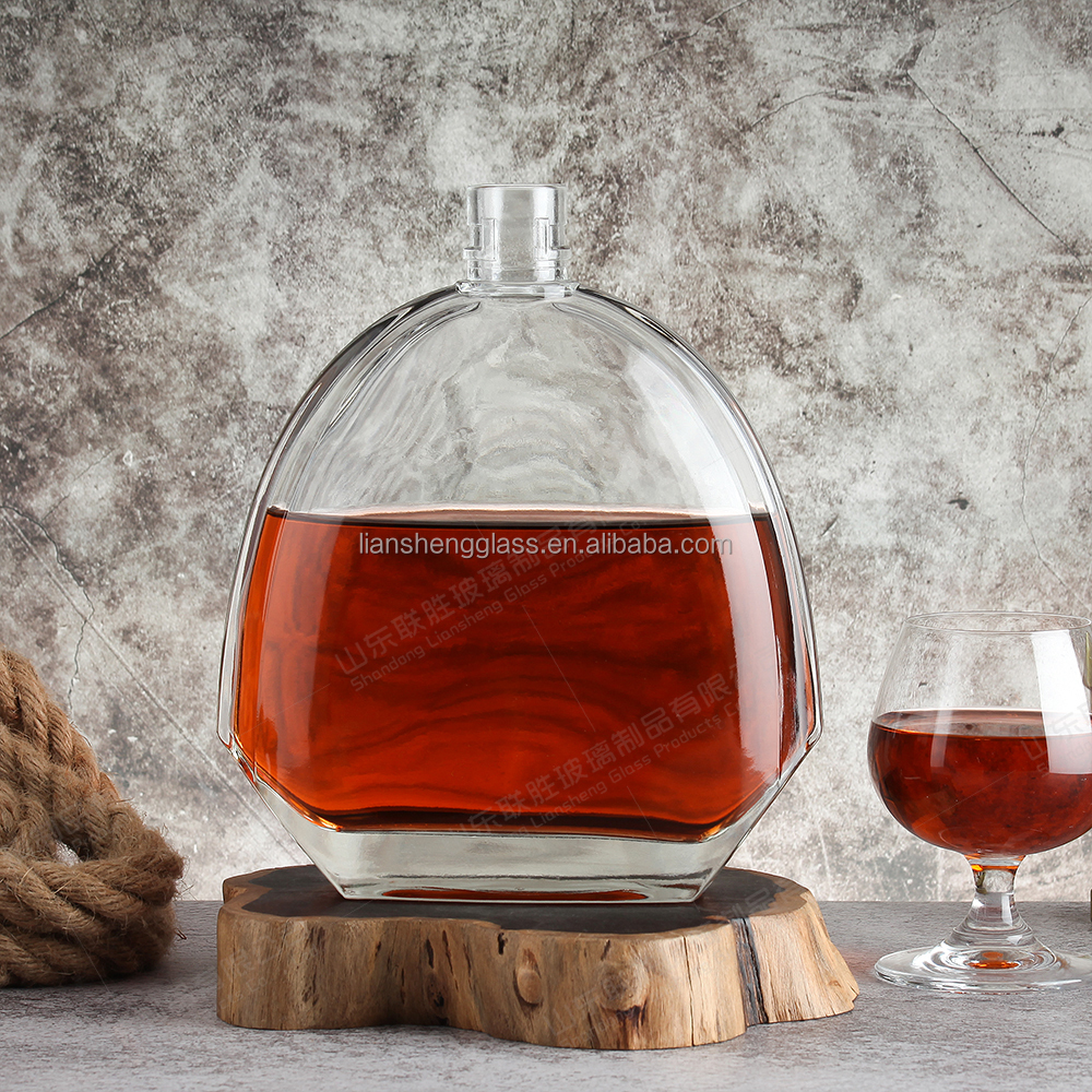 375ml 500ml 700ml 750ml Custom All Size Glass Wine Bottle with Unique Bottom Shell Shape