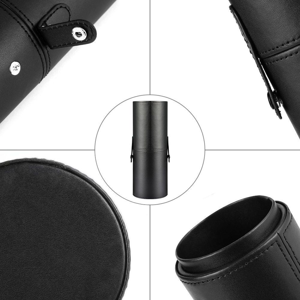 Multipurpose Use Makeup Brush Roll Matte Black Large Capacity 3*3*9 Inch