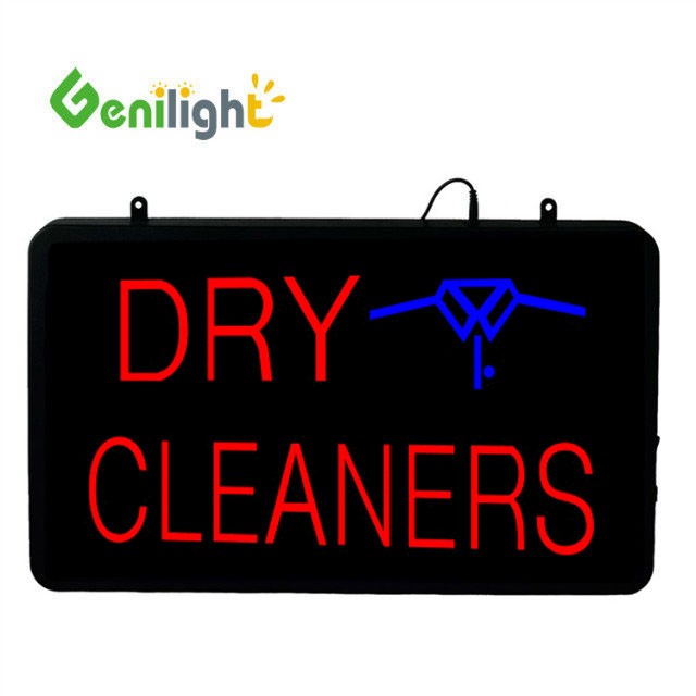 Genilight DRY CLEANERS LED Noen Sign Epoxy Resin Animation for Customer Requirements