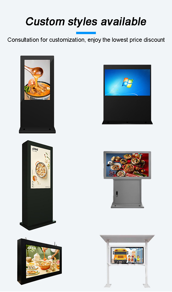 Outdoor Advertising Display Digital Signages Player Media 4K Android 2500 3000nits Monitor Totem