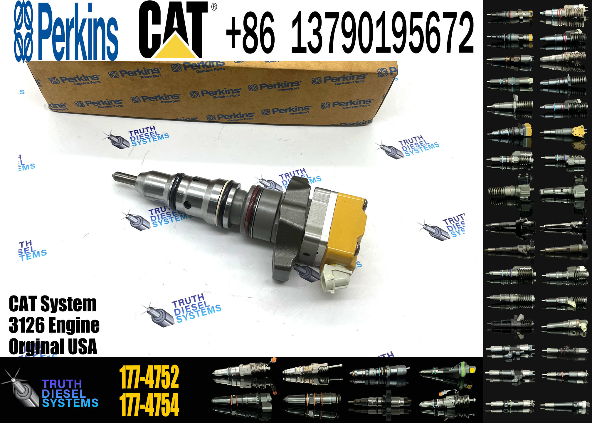 Excavator Engine Common Rail Injector 1774752 177-4752 10R1257 for CAT325C 3126B 3126