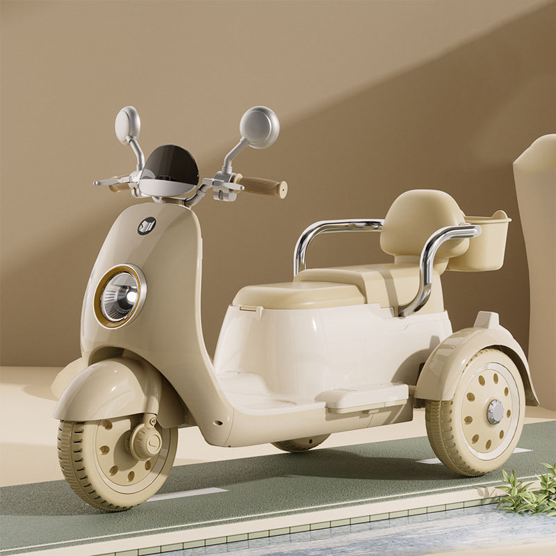 Plastic Children's Electric Motorcycles Charging Two Person Tricycles for Boys and Girls