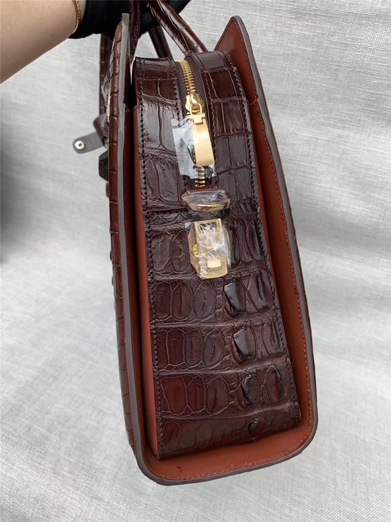 Genuine Crocodile Skin Businessmen Laptop Briefcase Exotic Alligator Leather Male Working Handbag Large Shoulder Bag