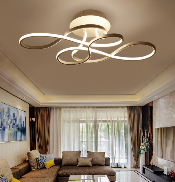 Intelligent Dimming Bedroom 4500K Black Modern Ceiling Light