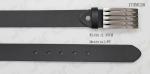 PU Plate Buckle Belt Inside Shape Logo Available , 3.35cm Width Mens Black