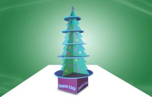 Quality Recycled POS Cardboard Displays Christmas Tree Design Display Stand For Kid Items for sale