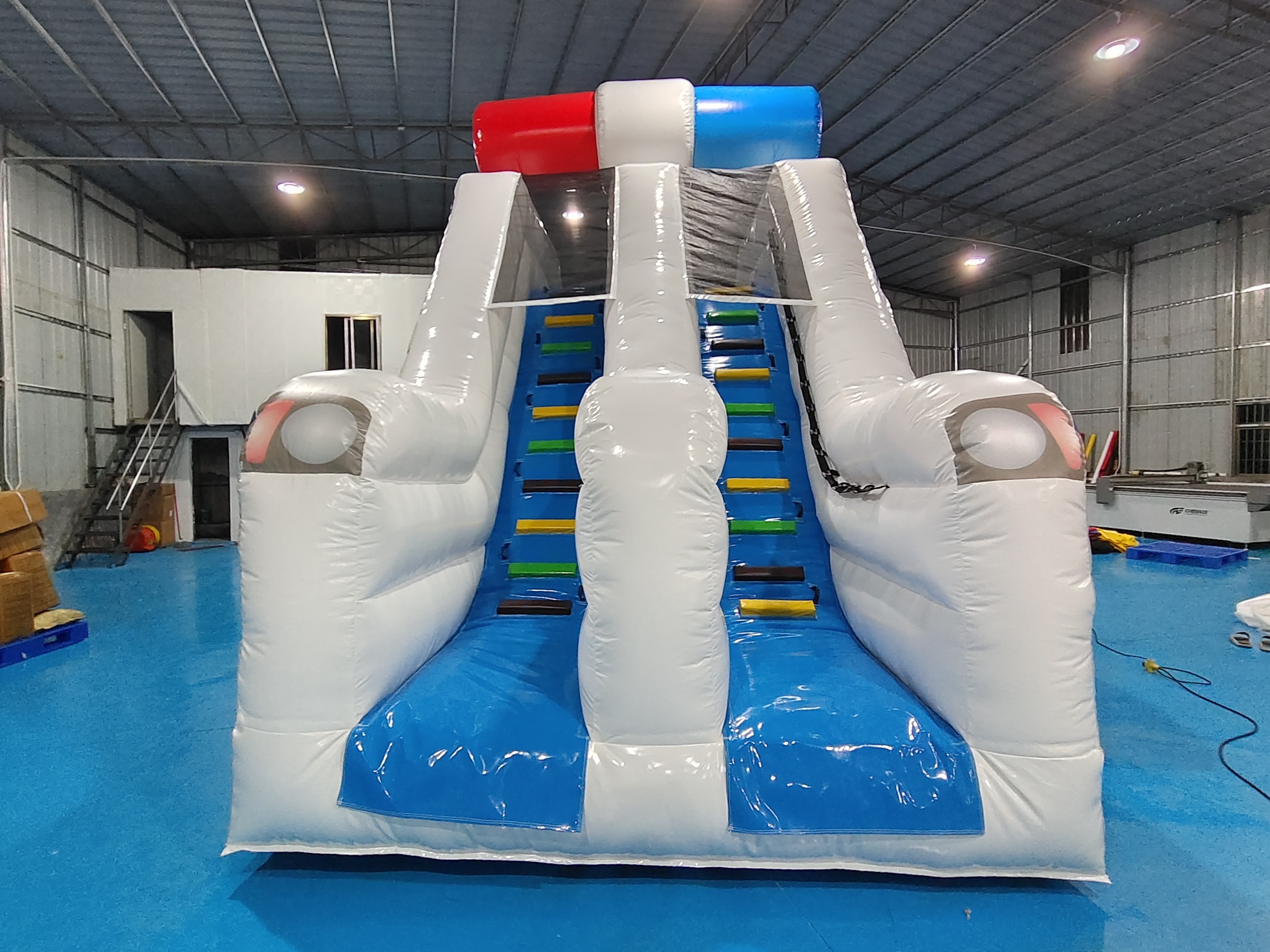 Customized Backyard Inflatable Slide Police Patrol Wagon Carton Inflatable Double Dry Slides For Kids