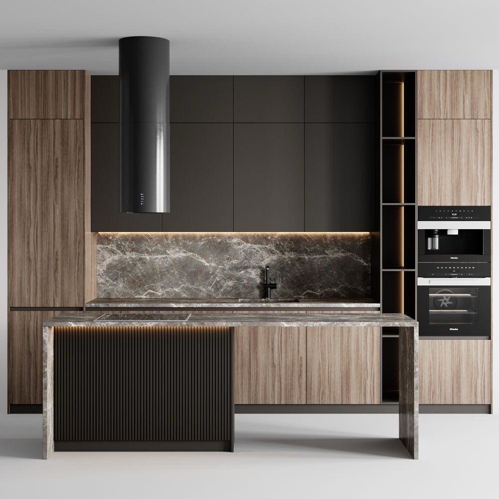 Modern Light Luxury Custom Kitchen Cabinet With Stainless Steel Stove Integration Whole House Wall Cabinet Design Kitchen Cabinet