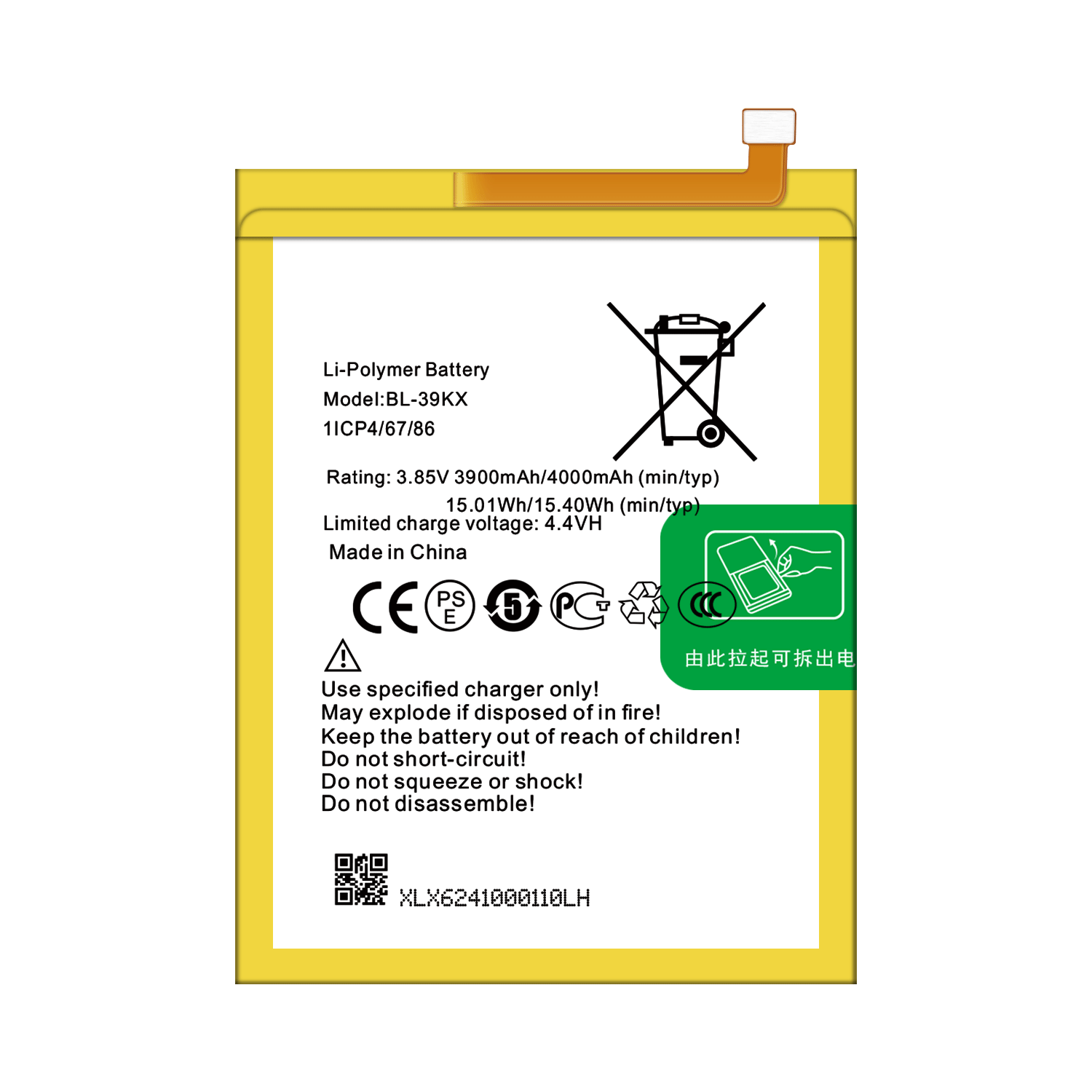 Cells 4000mAh BL-39KX Hot7 Pro X624 Hot7 mobile phone battery for-infinix X625 battery