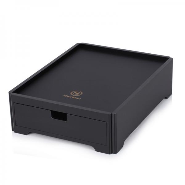 Buy 210*270*75mm Black acrylic hotel room hotel amenities box for 5-star Marriot hotel at wholesale prices