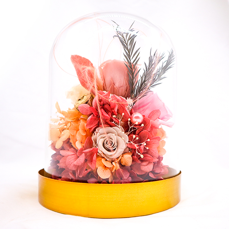 Customized Everlasting Rose In Glass , Valentine'S Day Preserved Roses In Glass