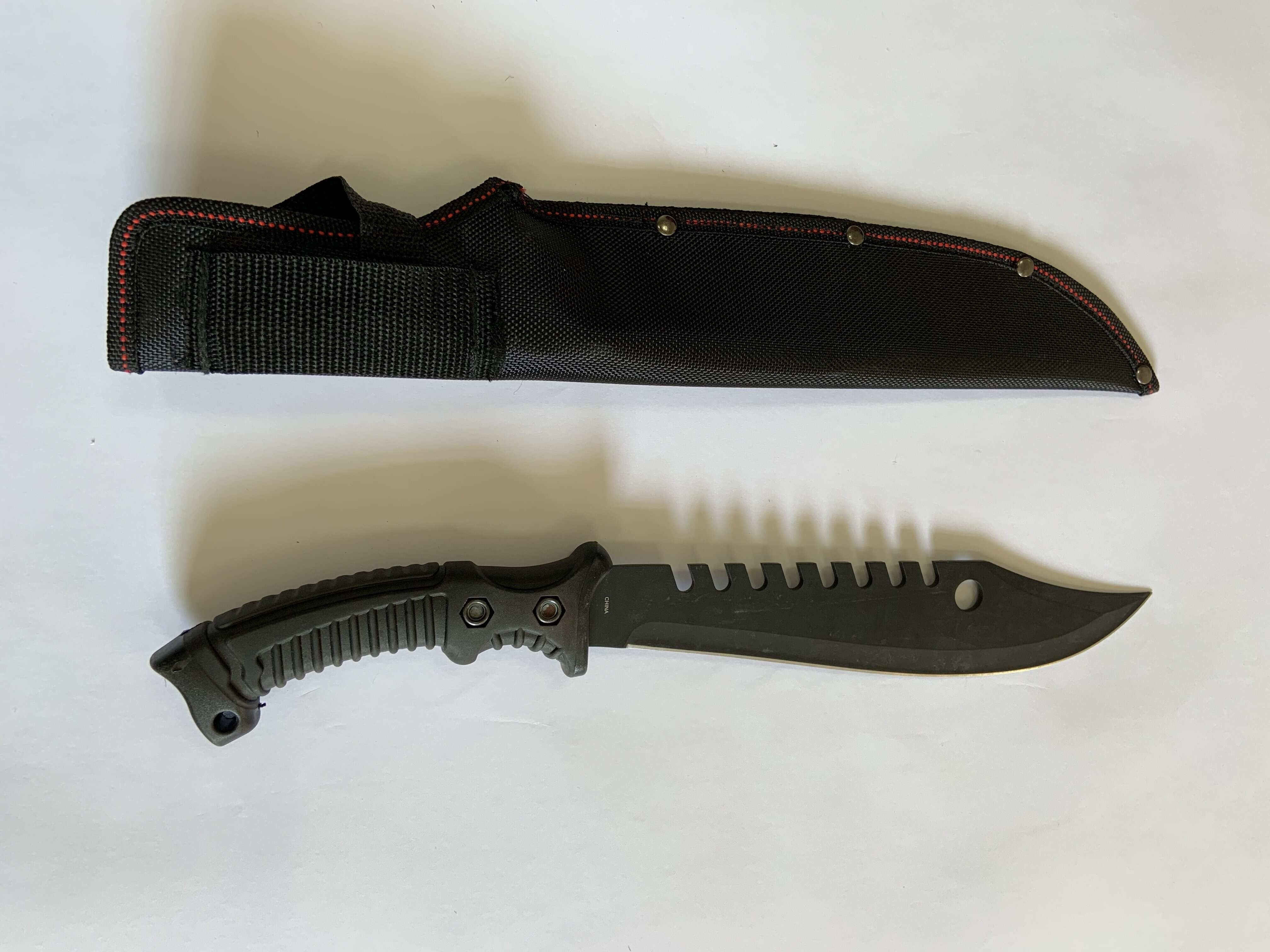 ODM 16in Rubber Handle Fixed Blade Hunting Knife 3mm Blade