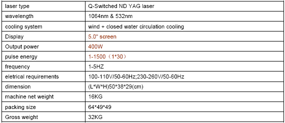 2014 High Effects Tattoo Removal Q Switch ND Yag Laser with Medical CE