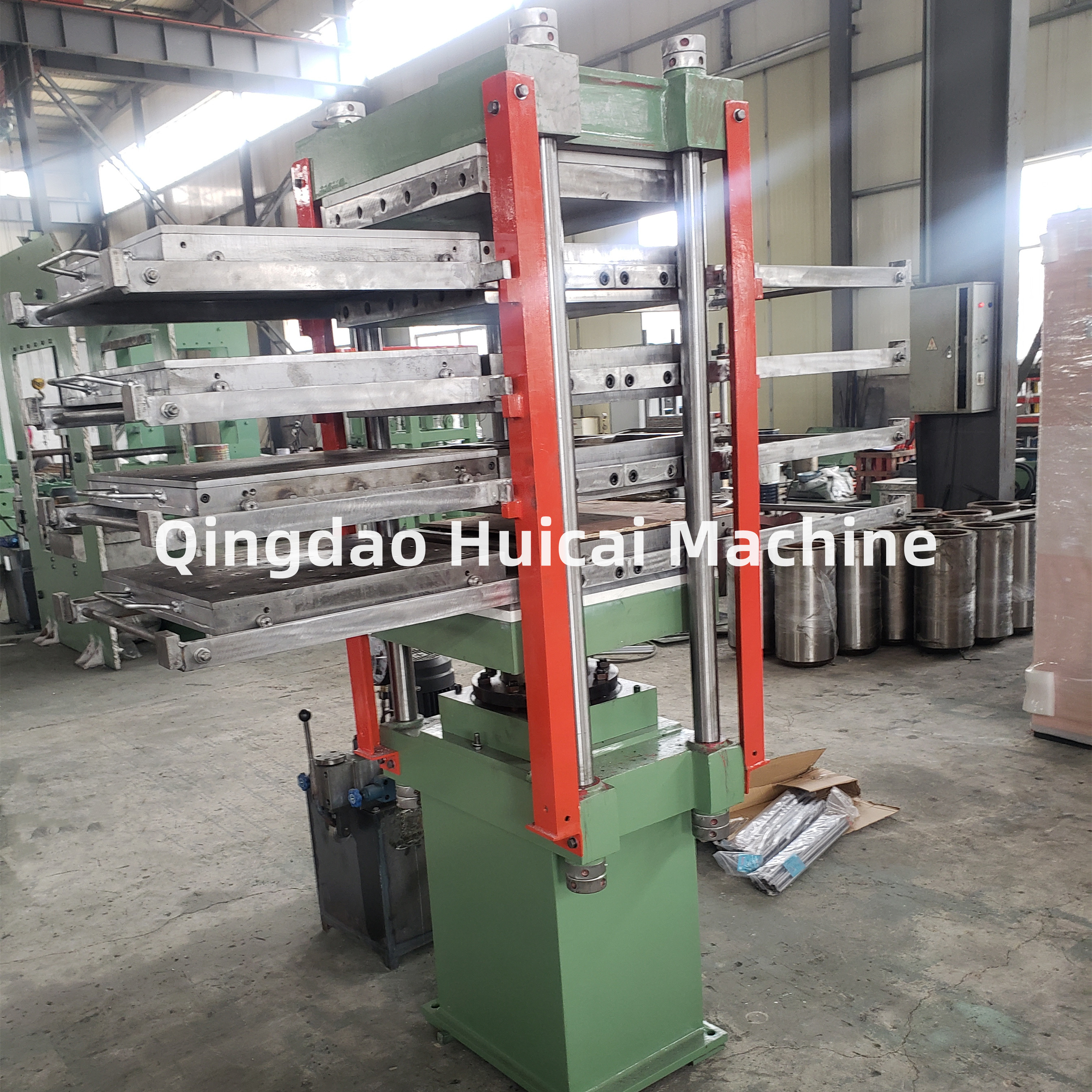 125mm Plate Clearance Column Rubber Tile Press Vulcanizer with 2.2kW Main Motor Power