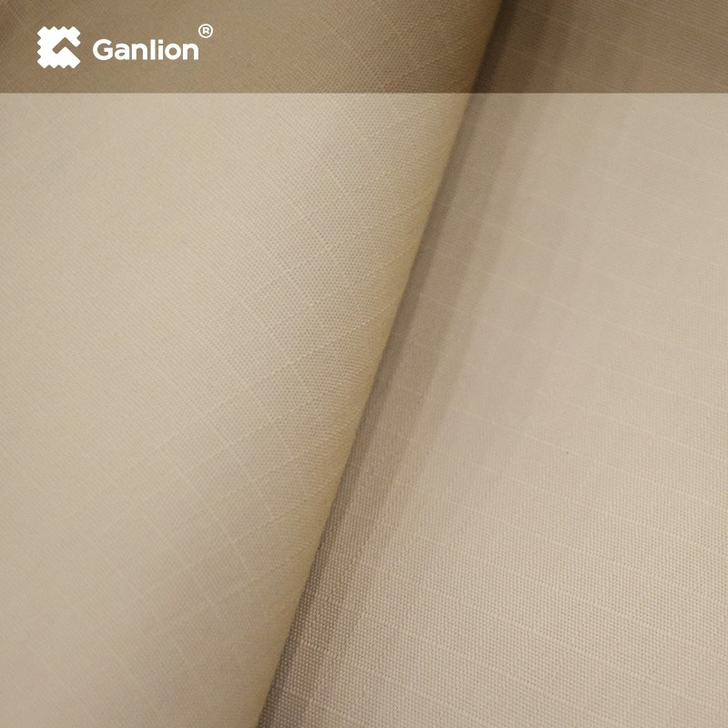 Khaki Polyester Cotton Spandex Stretch Woven Teflon Fabric Ripstop 2*2