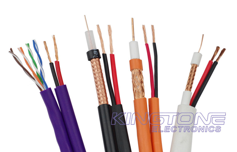 Economy RG59 Black CCTV Coaxial Cable 50% CCA Braid with 2 × 0.75 mm2 CCA Power Siamese